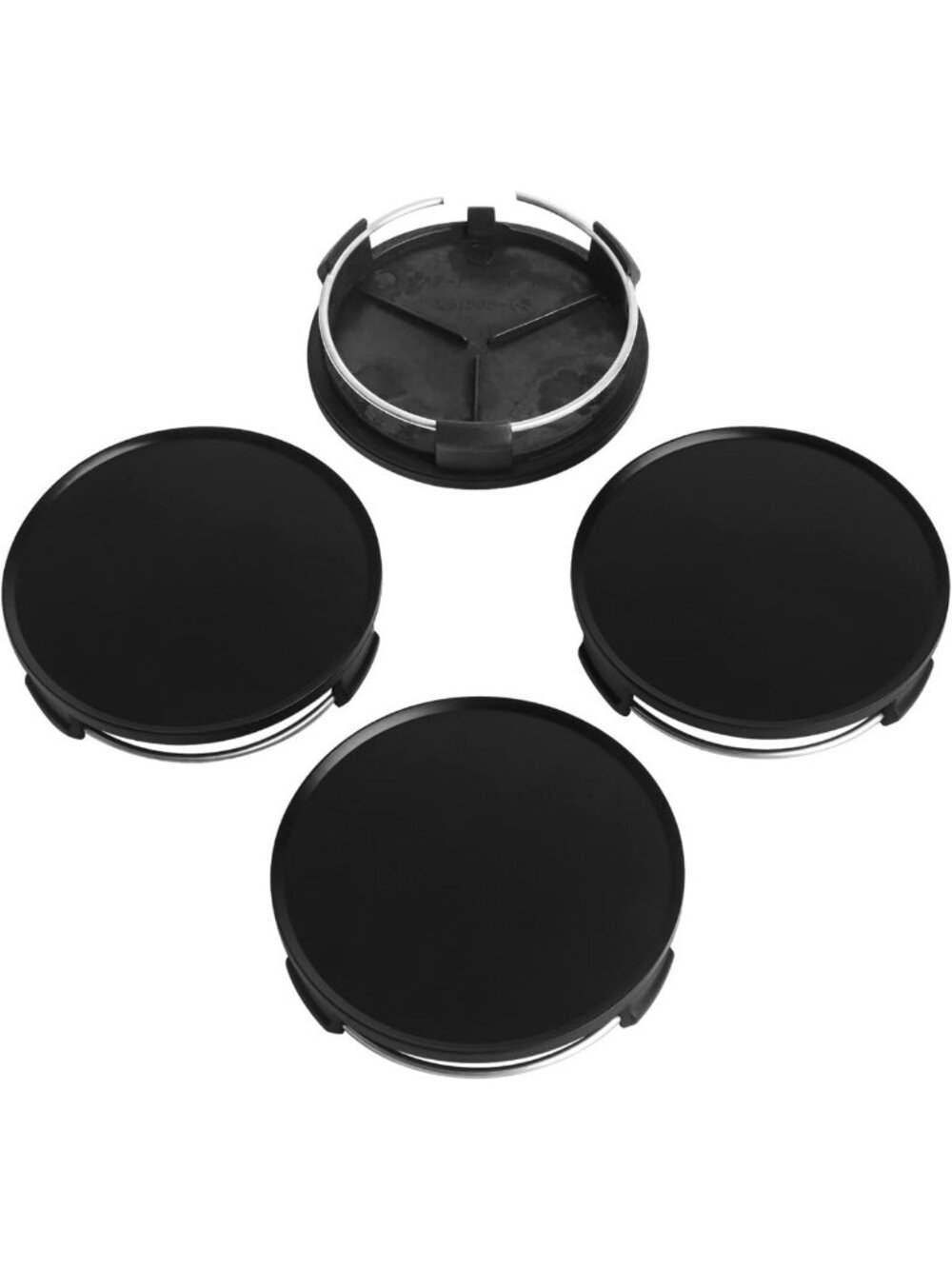 Matte Black Wheel Center Caps 2.9" (75MM) - Set of 4, Fits Most Vehicles
